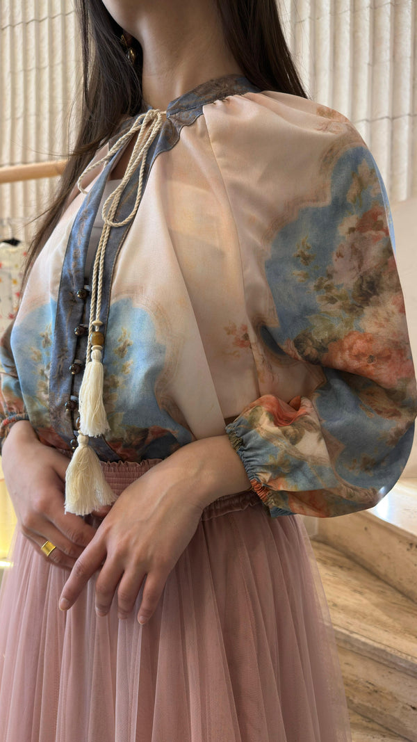 Iris Floral Print Top