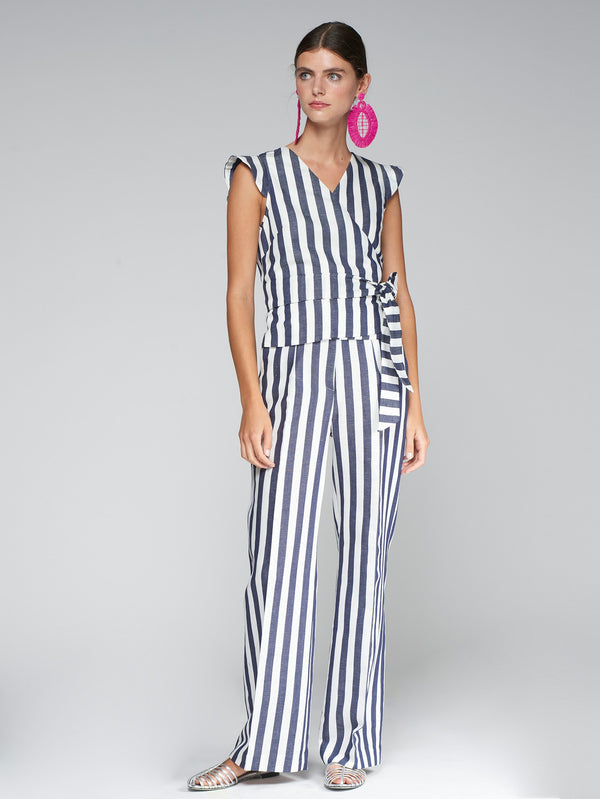 V Neckline Crossed Top - 32257