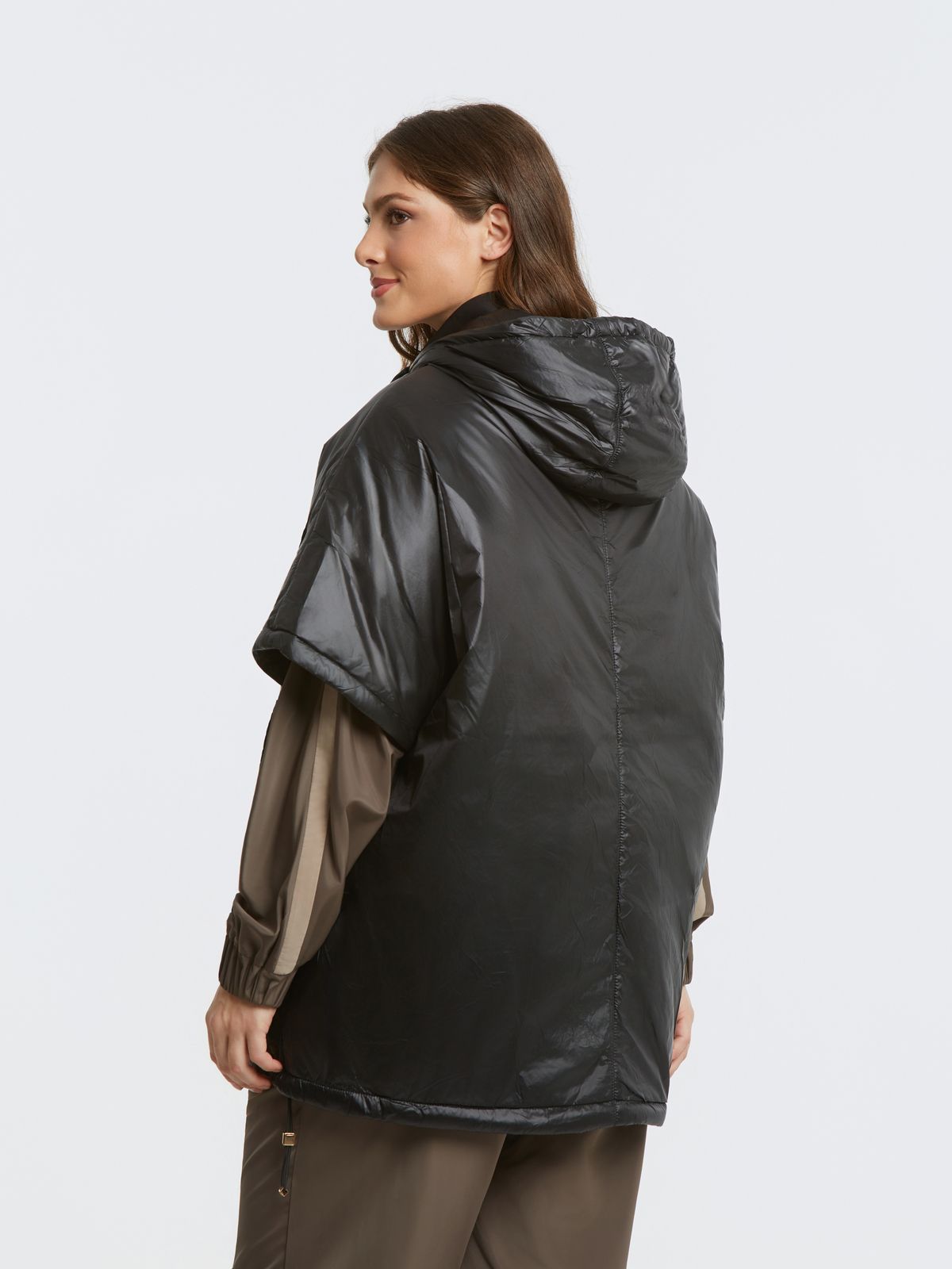 0004.4513 Relaxed Fit Hooded Puffer Jacket - Brown Loft