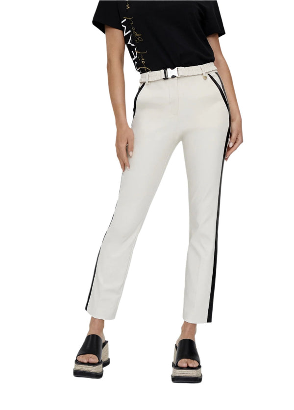 Pants  with Faux Leather Stripe LS2414018 بنطال مع شريط من الجلد الصناعي