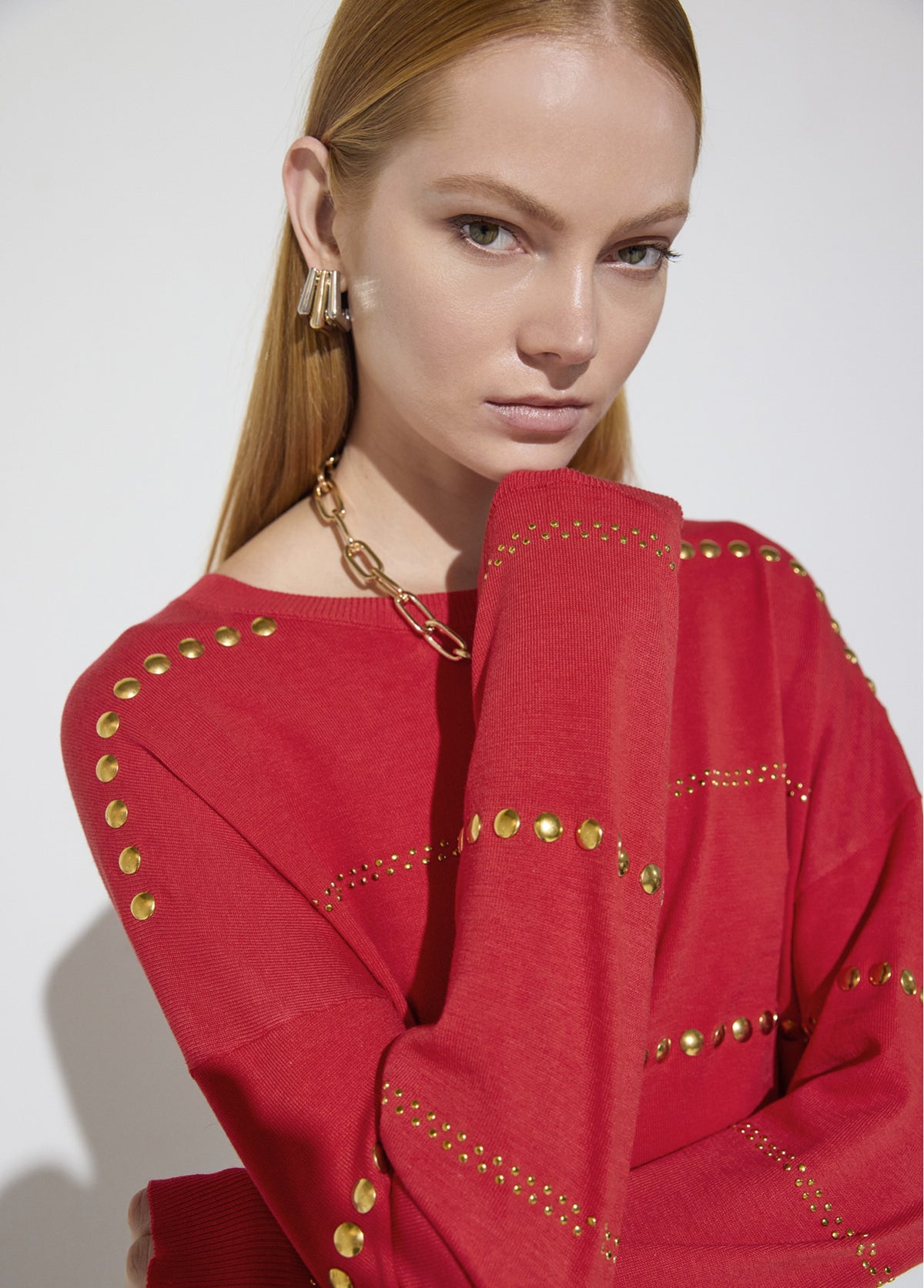 MF2611009 Striped Studded Sweater