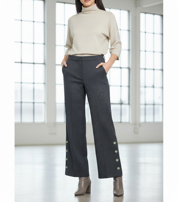 32908 Straight Cut Soft Stretch Pants بنطلون مطاطي ناعم بقصّة مستقيمة