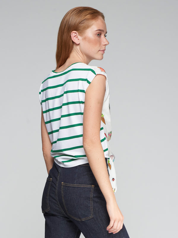 Round Neck Printed Sleeveless Top - 32246