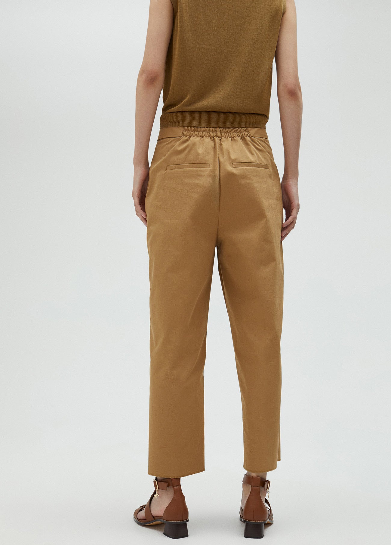 MS2514018 Cropped Tailored Pants - Brown Loft