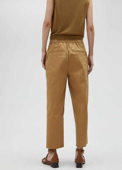 MS2514018 Cropped Tailored Pants - Brown Loft