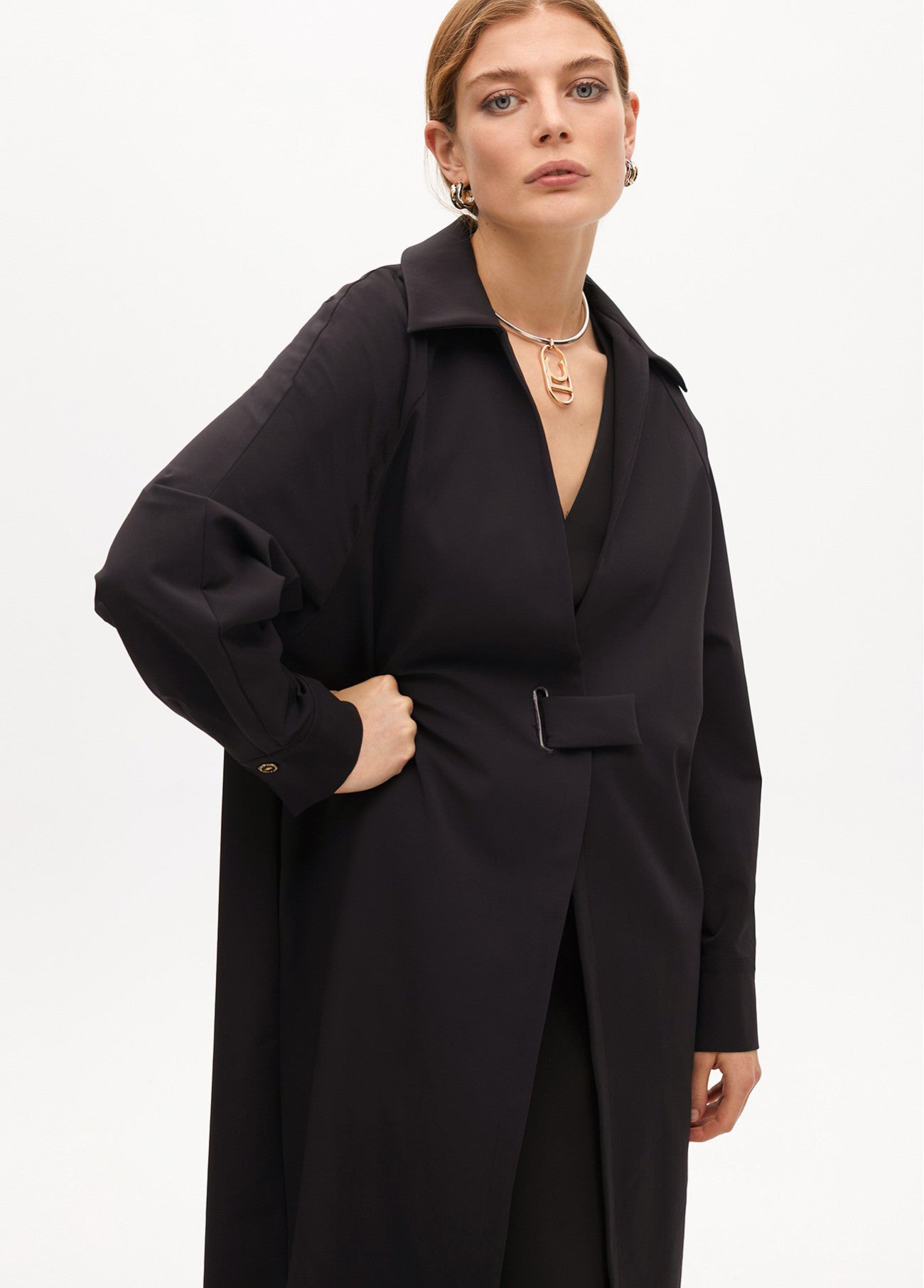 2501021 Long Trench Coat - Brown Loft