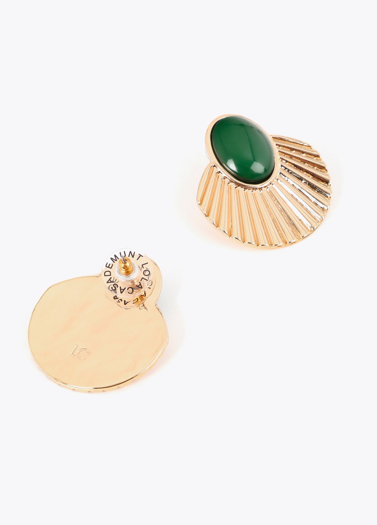 LF2603017 Fan Shaped Metallic Earrings