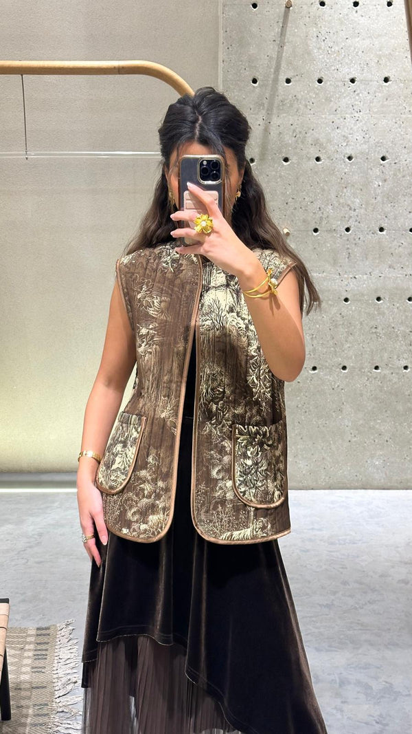 KD7293  Safari Print Vest سترة طباعة سفاري