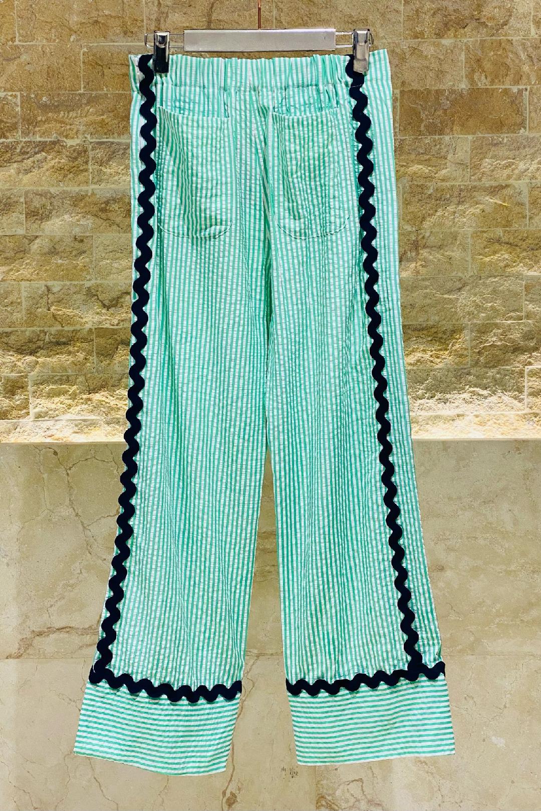 Sandra Striped Pants - 32195 - Brown Loft