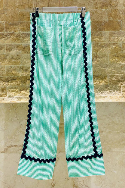 Sandra Striped Pants - 32195 - Brown Loft