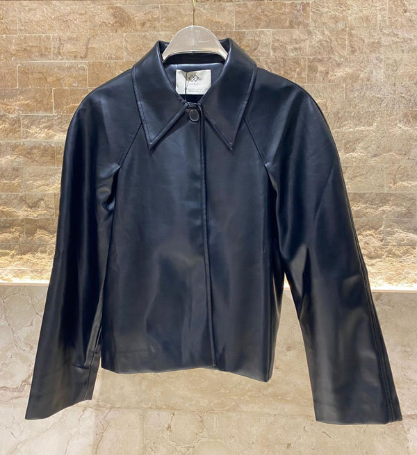 COBBC6039 (Oversized Faux Leather Jacket) سترة جلدية فو كبيرة الحجم