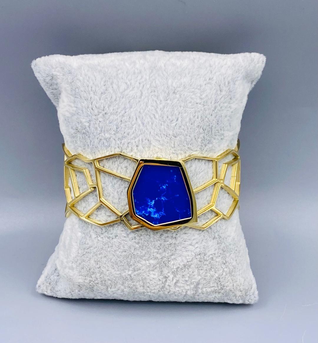 Geometry Open Cuff Bracelet - CPU010 - Brown Loft