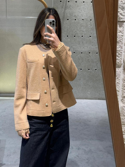 Wool Short Coat - EA-24W526 - Brown Loft