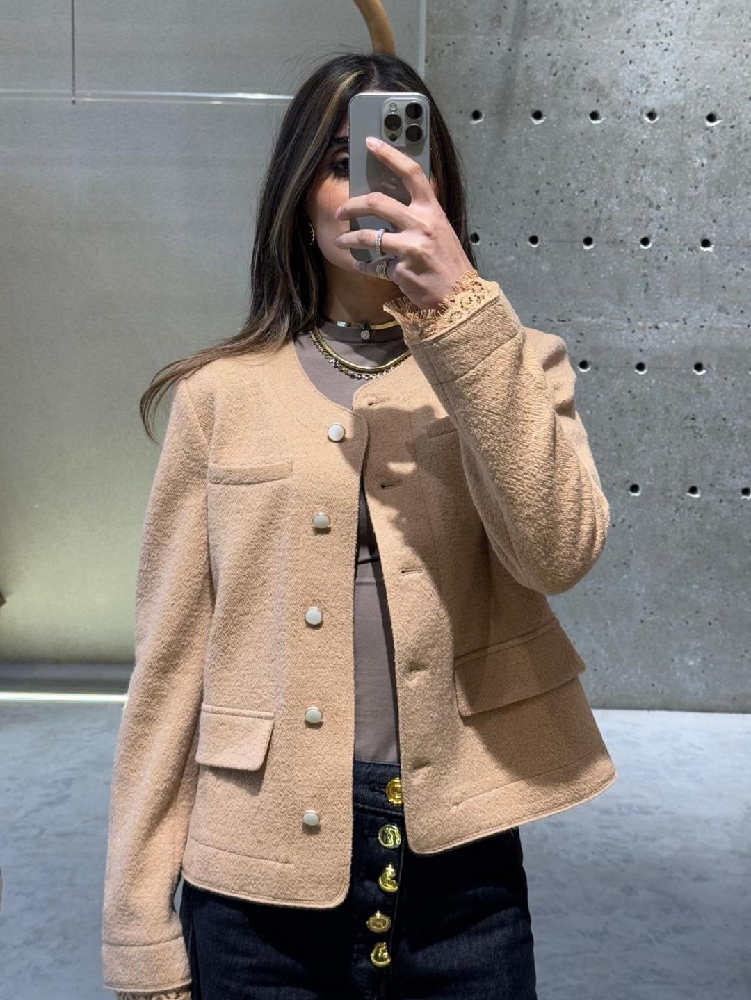 Wool Short Coat - EA-24W526 - Brown Loft