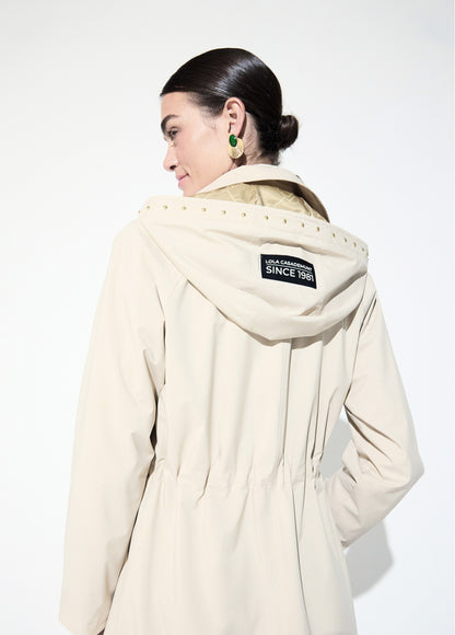 LF2601005 Placket Buttoned Collared Trench Coat