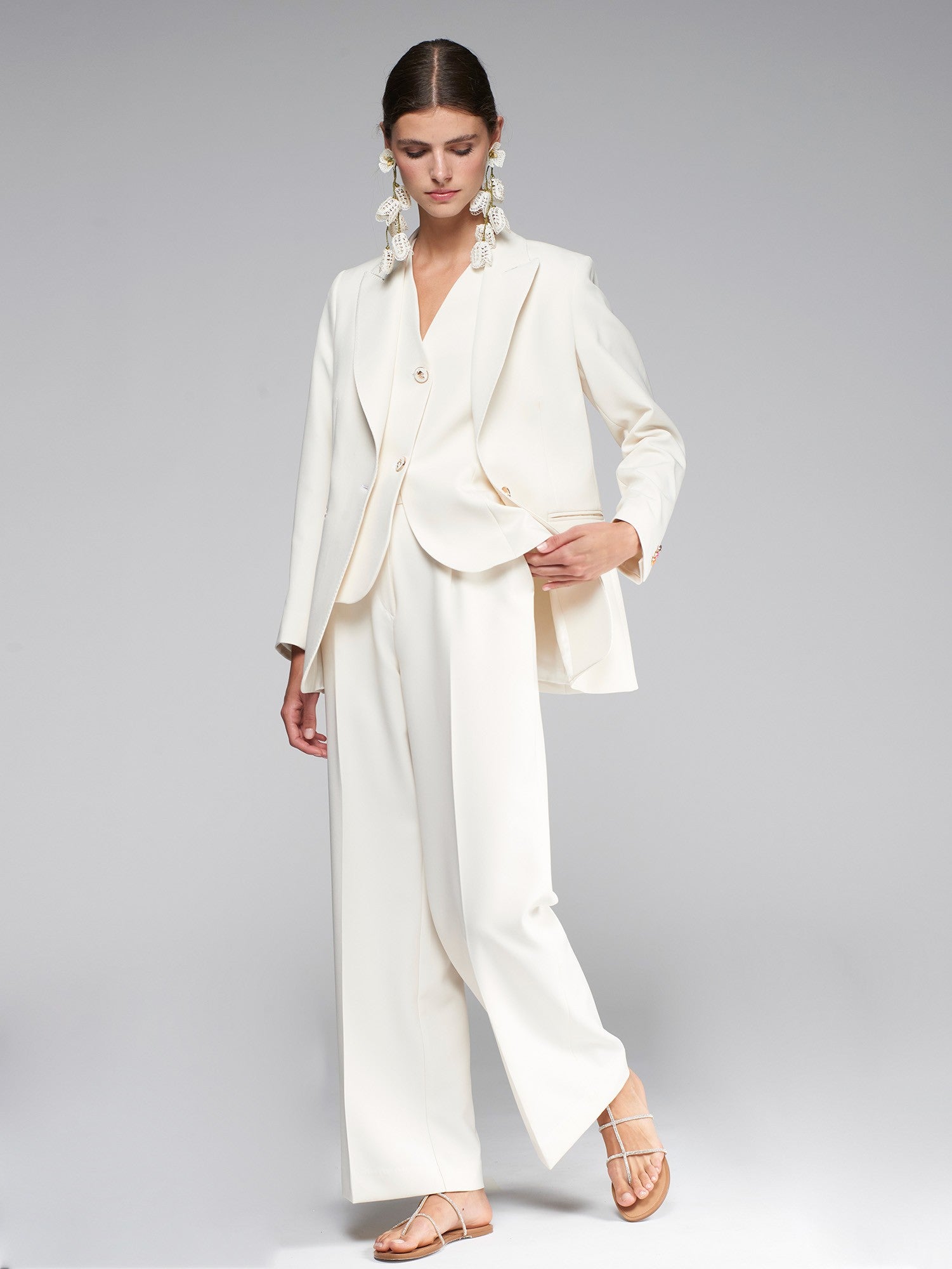 Flowing Straight Crepe Pants - 32410 - Brown Loft