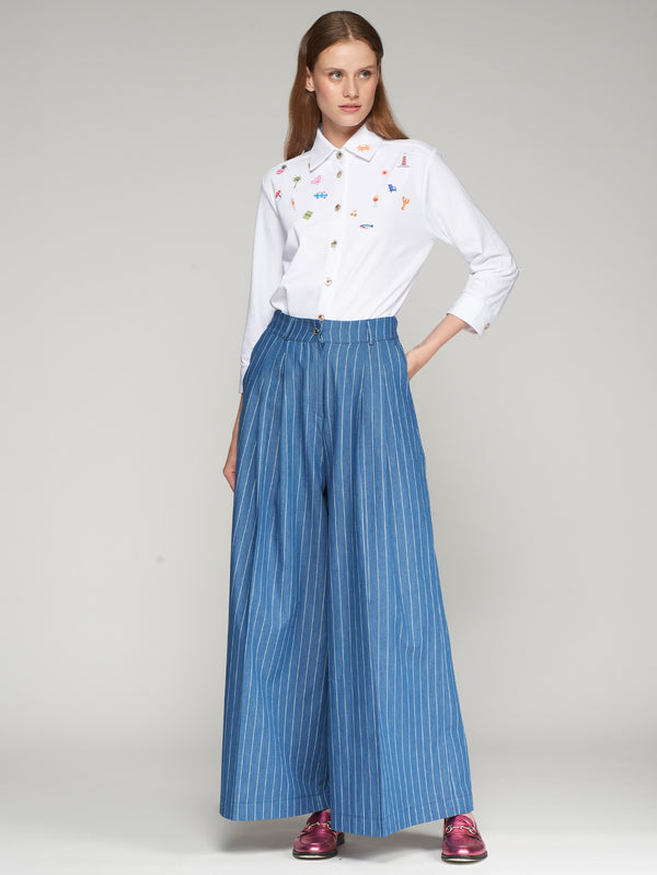 Palazzo Denim Pants - 32554