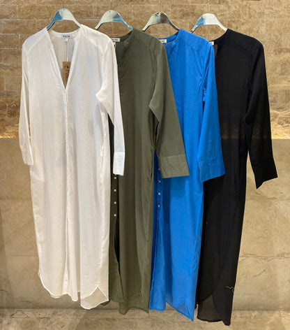67075 Bright Blue Maxi Tunic Dress - Brown Loft