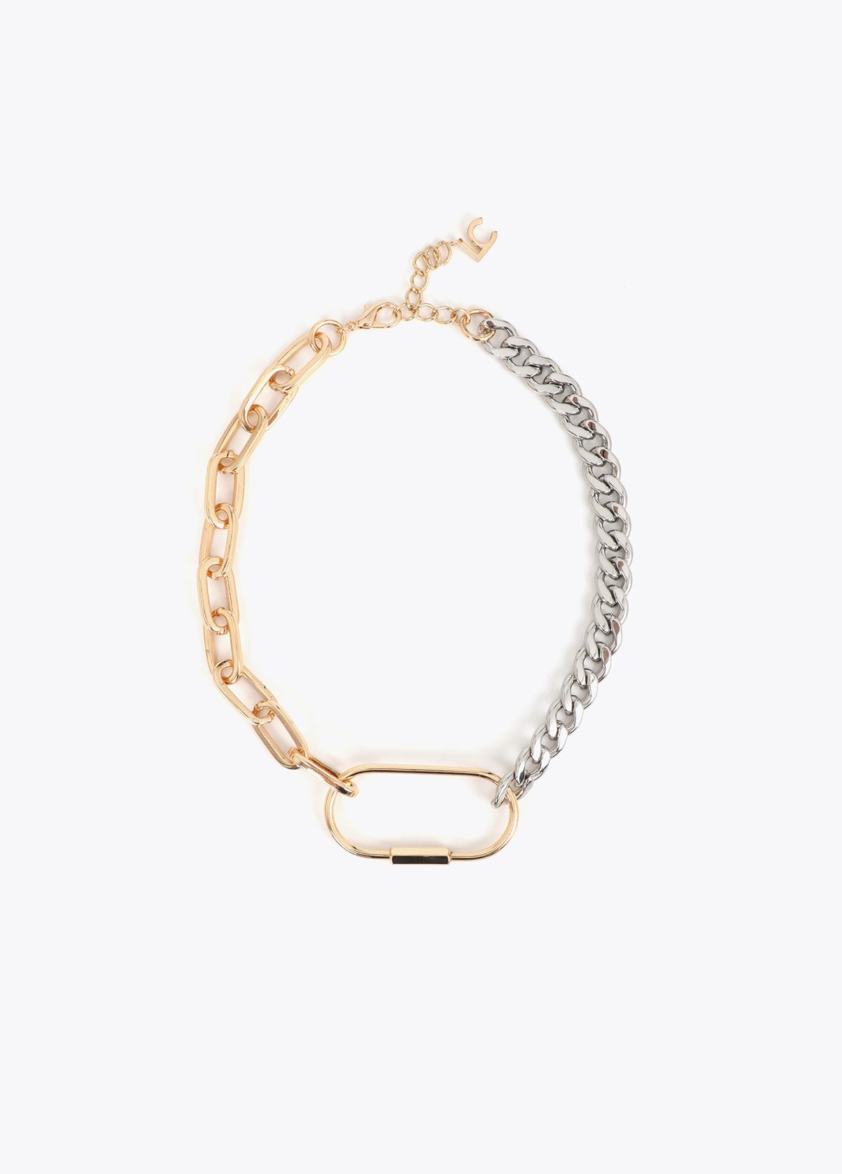 LF2603050 Bi-color Chain Necklace with Front Carabiner