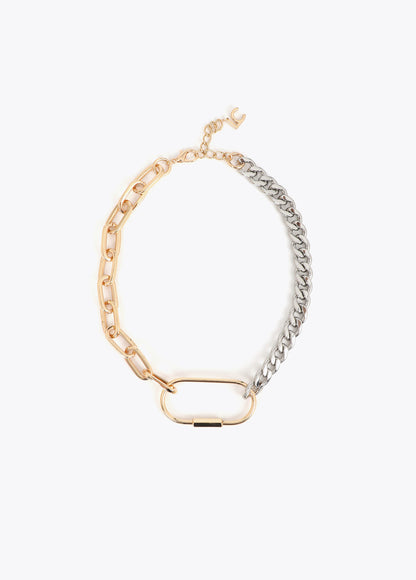 LF2603050 Bi-color Chain Necklace with Front Carabiner