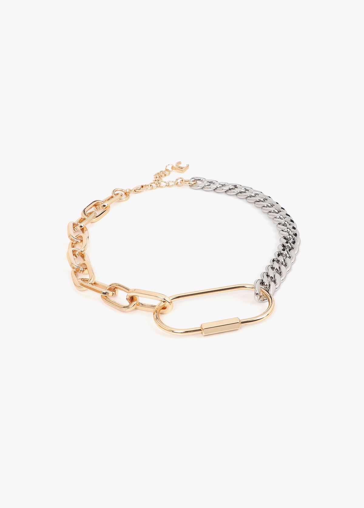 LF2603050 Bi-color Chain Necklace with Front Carabiner