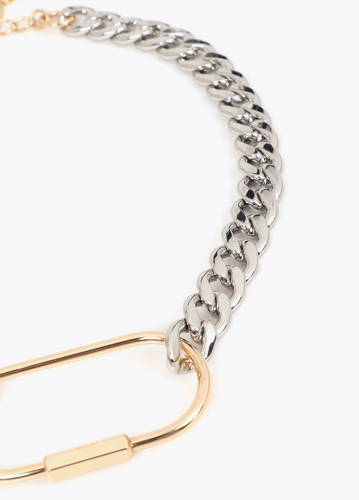 LF2603050 Bi-color Chain Necklace with Front Carabiner