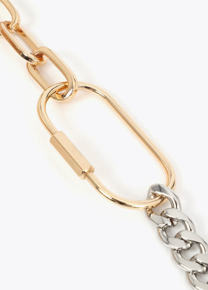 LF2603050 Bi-color Chain Necklace with Front Carabiner