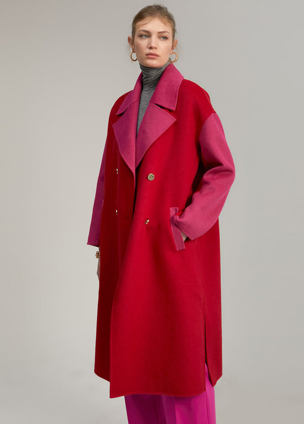 MF2401008 (Two Tone Handcrafted Coat) معطف مصنوع يدويًا بلونين