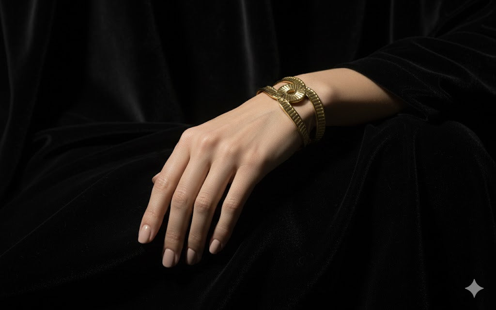 BRA2125051 Chanel Style Cuff Bracelet - Brown Loft