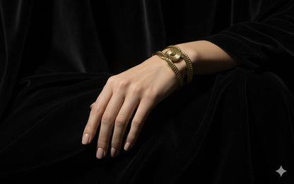 BRA2125051 Chanel Style Cuff Bracelet - Brown Loft