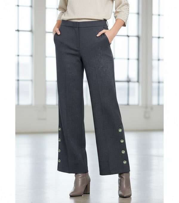 32908 Straight Cut Soft Stretch Pants بنطلون مطاطي ناعم بقصّة مستقيمة