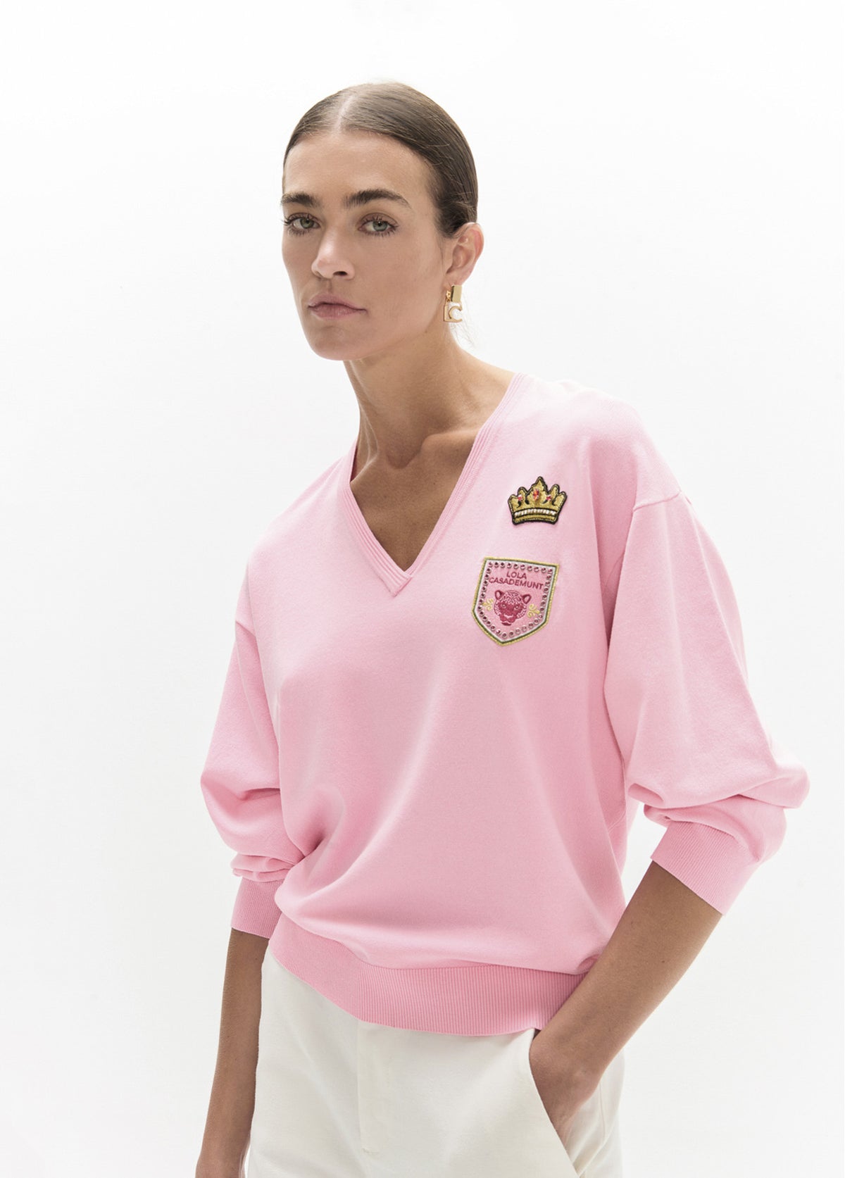 LF2611026 V Neck Sweater Top
