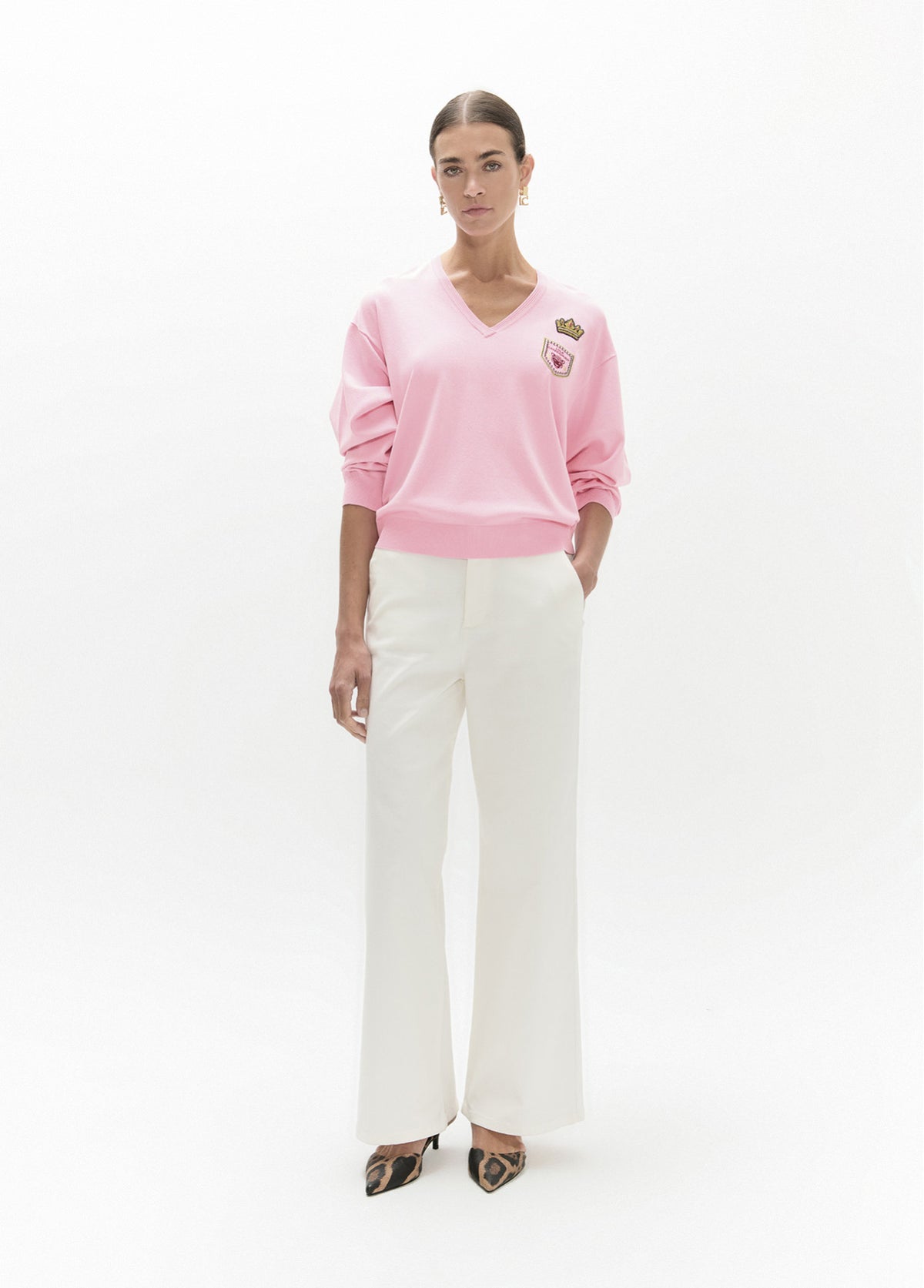 LF2611026 V Neck Sweater Top