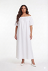 8301.7073 Off Shoulder A Line Long Dress - Brown Loft