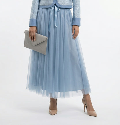 08077 Long Tulle Skirt - Brown Loft