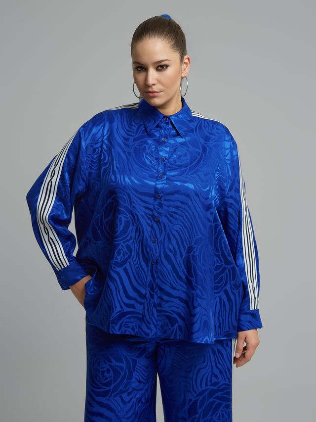 Textured Shirt &amp; Wide-Leg Pants Set 8601.3039/2053
