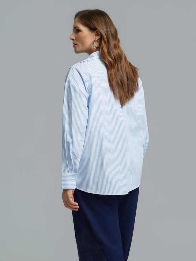 Pearl Detail Striped Shirt 8604.3019