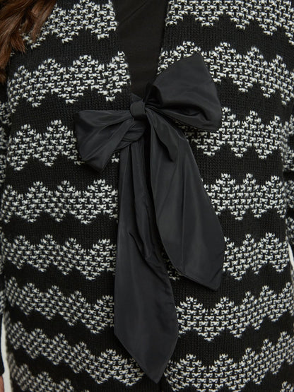 8401.5031 Zigzag Knit Cardigan - Brown Loft
