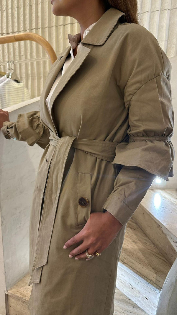 COBAC1003 (Belted Midi Trench Coat) معطف خندق ميدي ذو حزام